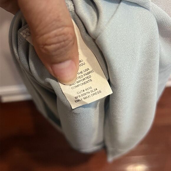 NWT Show Me Your MuMu Emily Empire Maxi Dress Silver Sage XXS Baby Blue Shower - Picture 11 of 13